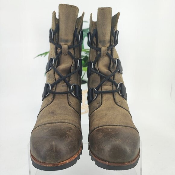 Sorel Women's Joan Of Arctic Brown Leather Boots Size 7.5 - Picture 2 of 8